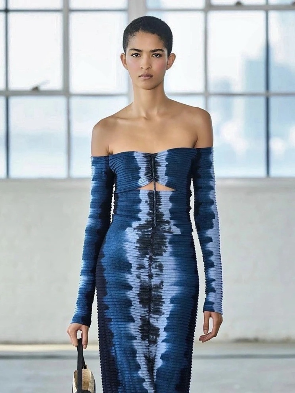 Altuzarra Adan Tie-Dye Silk Crop Top Blue